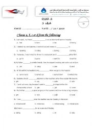 quiz 2 module 1c&d for grade 9 