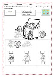 Toys Video and Activity Worksheet 
