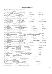 English Worksheet: TEST YOURSELF