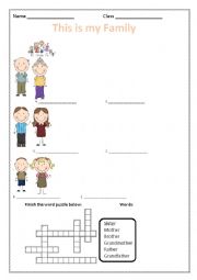 English Worksheet: My family members worksheet