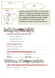 English Worksheet: describing animals