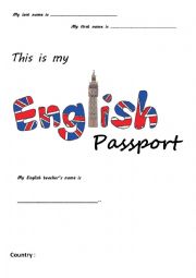 English Worksheet: English passport