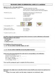 THE SECRET DIARY OF ADRIEN MOLE WORKSHEET