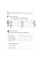 English Worksheet: Personal Information