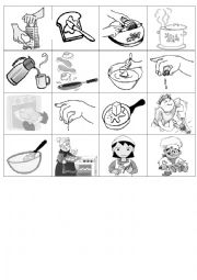 cooking verbs memory cards