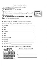 English Worksheet: Dates in English