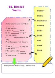 English Worksheet: (BL) Blended words