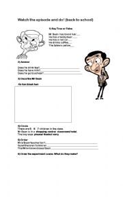 English Worksheet: Mr Bean cartoons