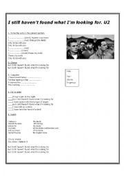 English Worksheet: I still haven`t found what I`m looking for - U2