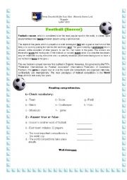 English Worksheet: football match