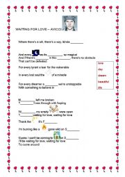 English Worksheet: Waiting for Love - Avicci / Listening