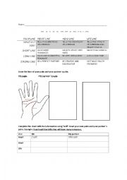 English Worksheet: Palm Reading