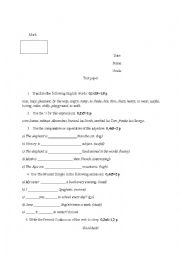 English Worksheet: Test paper 