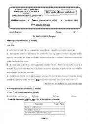 End - of - term test 1 9th forms ( Tech ) ( Tunisian Schools )