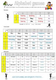 English Worksheet: alphabet games