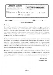 English Worksheet: End - of - term test 1 1st forms ( Tunisian Schools )