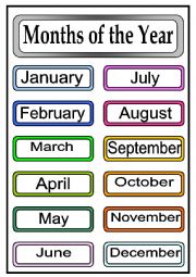 English Worksheet: Months