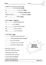 English Worksheet: Present Simple activities