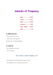 English Worksheet: adverbs of frequency