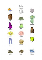 English Worksheet: Clothes picture dictionary