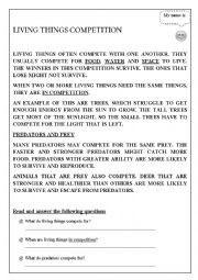 English Worksheet: Living things Competition