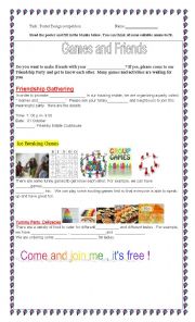 English Worksheet: Friendship Poster Competition