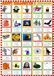 English Worksheet: Halloween :multiple choice activity