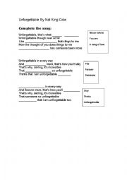 English Worksheet: Easy Song for Beginners