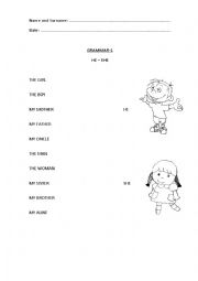 English Worksheet: He and She Pronouns