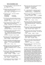 English Worksheet: Grammar test B1,B1+