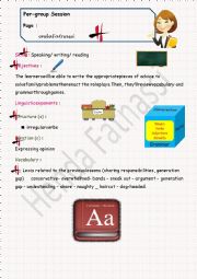 English Worksheet: Third hour activities ( generation gap)