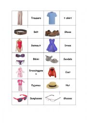 English Worksheet: Clothes Matching Game
