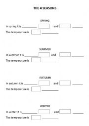 English Worksheet: The 4 seasons