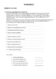 English Worksheet: simple present