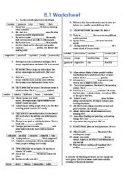 English Worksheet: Consolidation Worksheet 8.1 (TEOG PRACTICE) [Part 2]