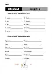 English Worksheet: Plurals