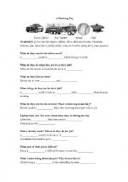 English Worksheet: A  Working Day