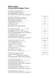 English Worksheet: Song - Marvin Gaye - Charlie Puth And Meghan Trainor