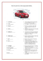 English Worksheet: Car parts 