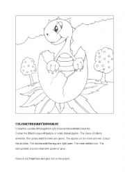 English Worksheet: Read and colour