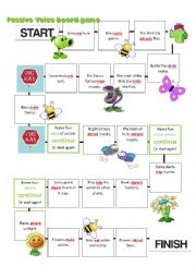 English Worksheet: Passive voice board game