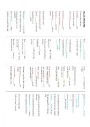 reporting verbs poem worksheet