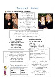 English Worksheet: To be - Taylor Swift