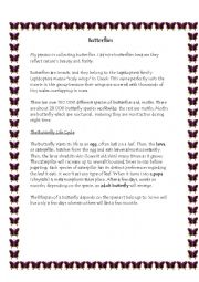 English Worksheet: Butterfly