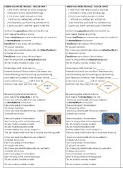 English Worksheet: SONG I KNEW YOU WERE TROUBLE