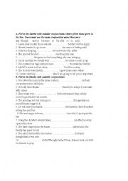 English Worksheet: conjunction test