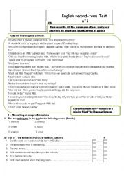 English Worksheet: TEST