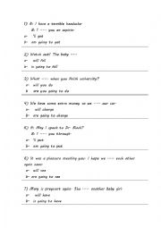 English Worksheet: Will or Going to