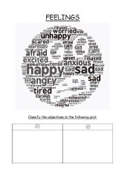 English Worksheet: Feelings