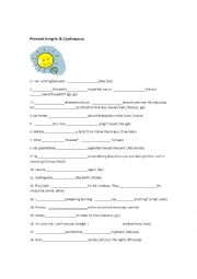 English Worksheet: Present Simple and Present Continuous